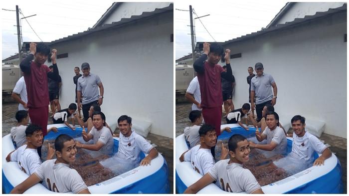 RECOVERY TRAINING SFC - Pasca digenjot latihan dengan intensitas tinggi, skuad Sriwijaya FC melakukan recovery training di kolam es (ice bath) di Mess Elang Andalas, Sawangan, Depok, Jawa Barat, Kamis (12/2/2026). Laskar Wong Kito tengah persiapan menghadapi laga putaran ketiga Pegadaian Championship 2025/26.