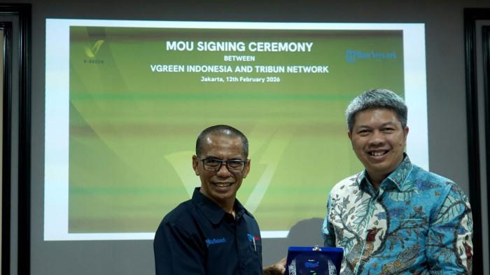 V-Green Indonesia dan Tribun Network Resmi Jalin Kerja Sama Bangun SPKLU 11