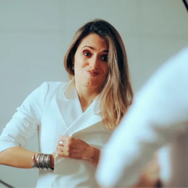 woman who is uncomfortable wearing bra due to common design flaw