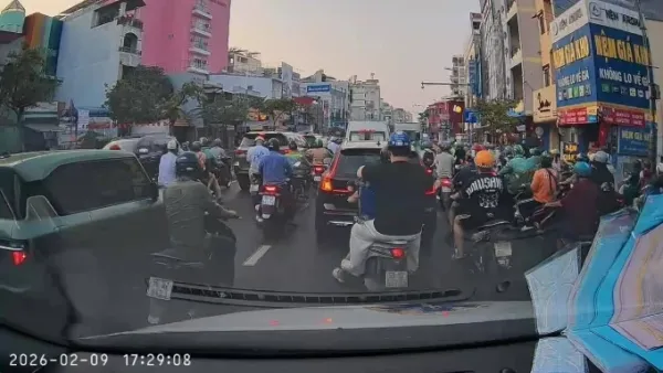 Ambulance moving on the streets of Ho Chi Minh City