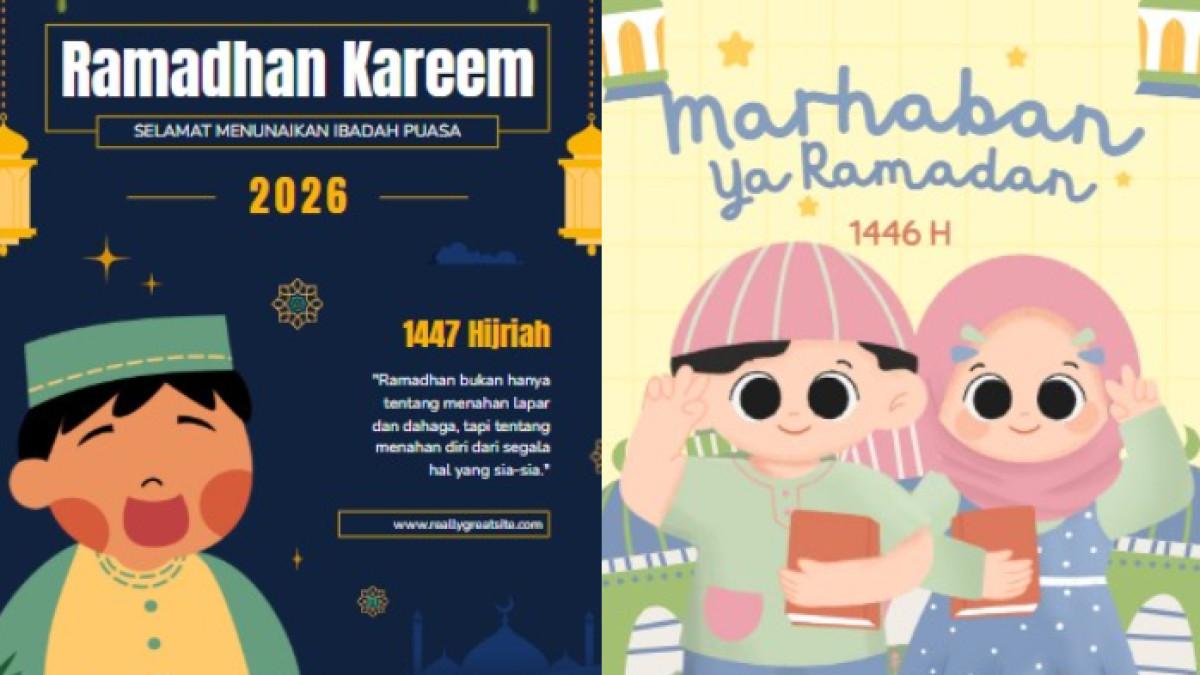 RAMADHAN 2026 - Poster Ramadhan 2026 ceria untuk TK-SD