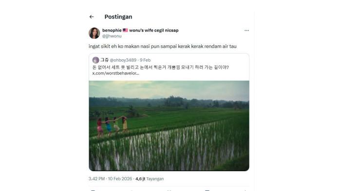 Knetz meledek video klip lagu No Na yang diambil di tengah sawah.