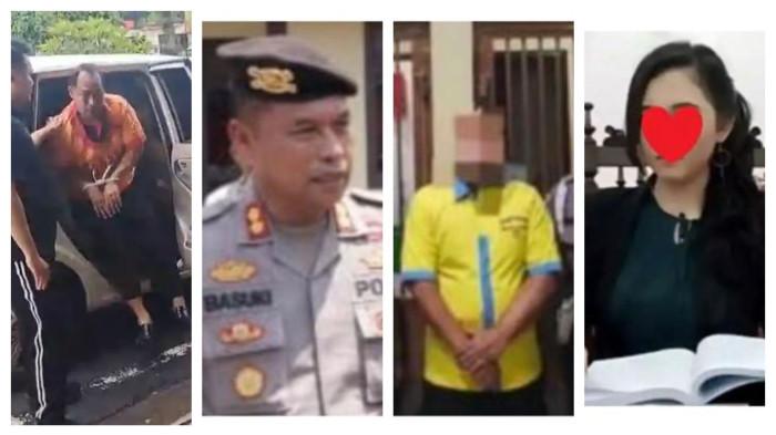 AKBP BASUKI DITAHAN - Mantan perwira polisi AKBP Basuki keluar dari mobil mengenakan baju tahanan oranye, tangan diborgol plastik putih, dan digiring petugas menuju Lapas Kelas I Semarang, Jumat (13/2/2026) siang. Dia ditahan seusai kasus dugaan penelantaran dan kelalaian yang menewaskan seorang dosen dilimpahkan penyidik Polda Jateng ke kejaksaan dan dinyatakan lengkap atau P21. AKBP Basuki saat mengunjungi Mapolres Blora, Senin (19/02/2024), Bidpropam Polda Jateng menahan AKBP Basuki (wajah diblur) di ruang tahanan khusus di rumah tahanan Polda Jateng, Kota Semarang, Rabu (19/11/2025) petang. Dosen Untag Semarang, Dwinanda Linchia Levi,