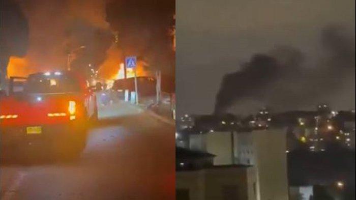 IRAN SERANG ISRAEL - Kondisi Haifa Israel usai diserang rudal Iran, Minggu (15/6/2025). Perang antara Israel dan Iran terus berlanjut hingga Senin (16/6/2025) Angkatan Bersenjata Iran menggunakan senjata baru untuk membombardir Israel. (Tangkap layar akun X @MayadeenEnglish)