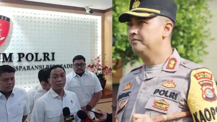 NARKOBA - (kiri) Dirnarkoba Bareskrim Polri Brigjen Pol Eko Hadi Santoso di Mabes Polri, Jakarta Selatan, Senin (14/4/2025).(kanan) Kapolres Bima Kota, AKBP Didik Putra Kuncoro