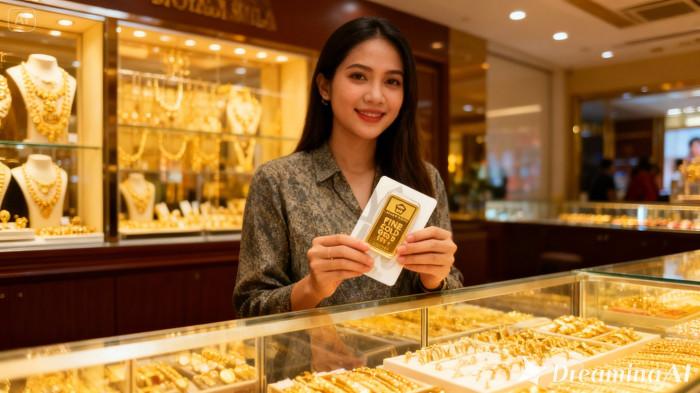 HARGA EMAS- Harga emas Antam PT Aneka Tambang pada 14 Februari 2026 mengalami kenaikan harga Rp 50.000 per gram.