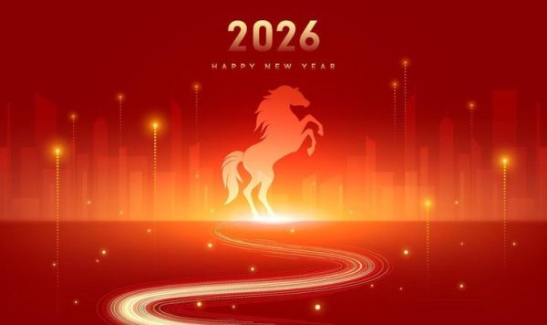 This may contain: a horse is standing in the middle of a city at night with bright lights on it