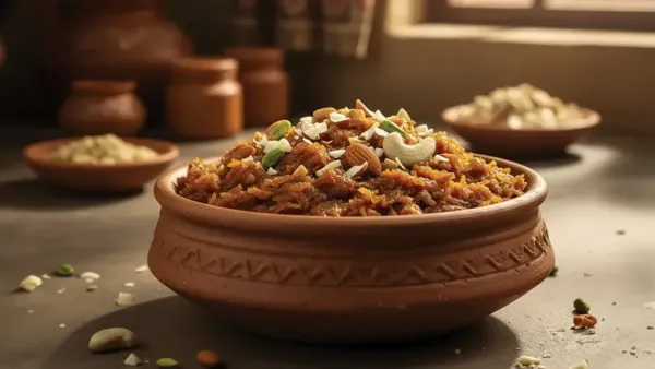 Coconut-Cardamom Carrot Halwa
