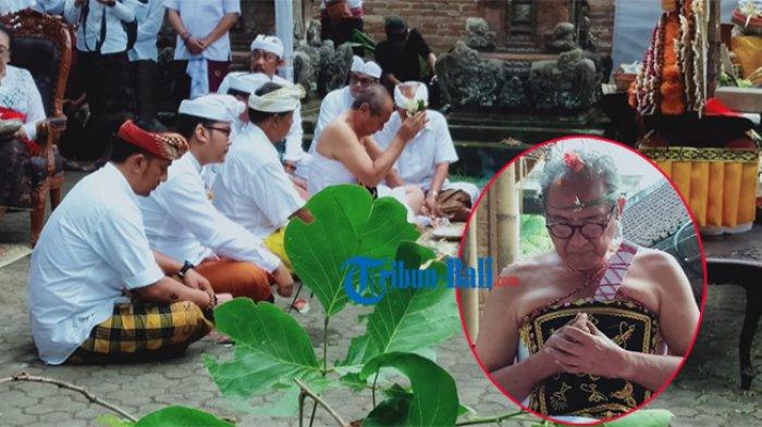Mantan Bupati Gianyar, Anak Agung Gde Agung Bharata melaksanakan upacara madiksa di Puri Agung Gianyar, Selasa (16/7/2019) bertepatan dengan Purnama Kasa, kini bergelar Ida Bhagawan Blebar Gianyar