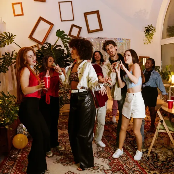 friends at a party test friends grew up rich poor