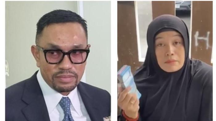 KEMBALIKAN UANG - Seorang ibu meminta maaf kepada Ahmad Sahroni dan kembalikan uang dolar Singaputa yang dibawa putranya