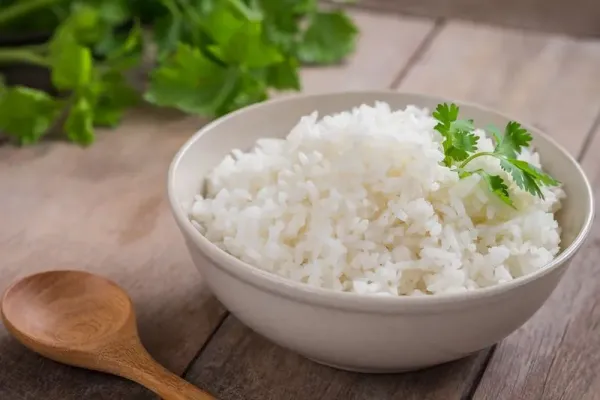White rice in bowl