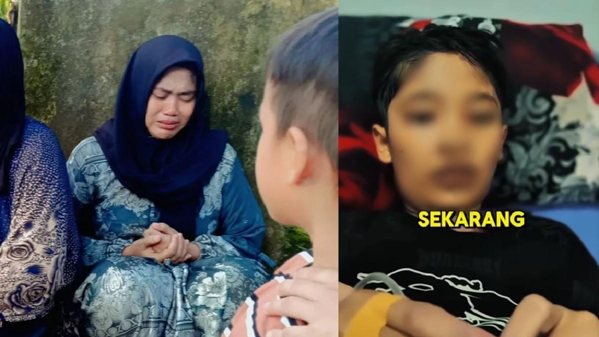 KASUS ANAK MENINGGAL - Kolase potret ibu kandung Nizam dan potret Nizam ketika dibawa ke rumah sakit