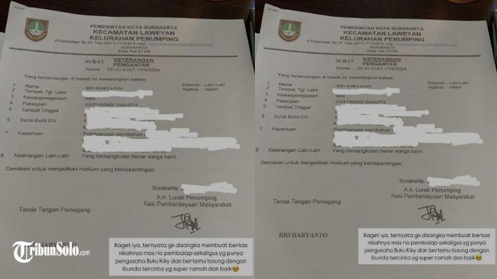 SEBAR DATA - Unggahan data pribadi milik Rio Haryanto di akun media sosial pribadi A, ASN di lingkungan Pemkot Solo, belum lama ini. Ia mengungkapkan kebanggaannya melayani pembalap tersebut tanpa sadar foto yang ia unggah merupakan data sensitif yang semestinya tidak boleh dipublikasikan.