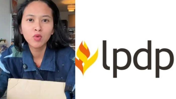 VIRAL - (kiri) Tangkap layar video Dwi Sasetyaningtyas yang menyebut tak ingin anaknya jadi WNI(kanan) Logo beasiswa LPDP