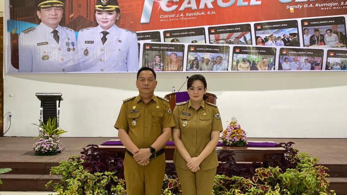 Wali Kota Caroll Senduk dalam ibadah syukur satu tahun kepemimpinan