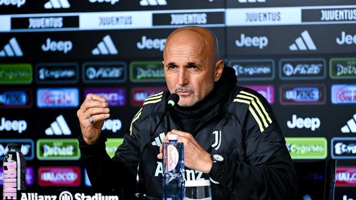 PRA LAGA - Pelatih Juventus, Luciano Spalletti, dalam sesi jumpa pers menjelang laga menghadapi Udinese pada babak 16 Besar Coppa Italia, Senin (1/12/2025). (Website Juventus - 2/12/2025)