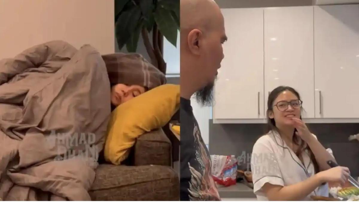 Saat liburan ke Amerika Serikat, Ahmad Dhani memasak bersama putri sambungnya, Tiara Savitri.