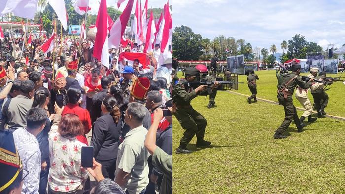 Pertunjukan Drama Kolosal Sejarah Perjuangan Peristiwa Merah Putih di Manado.