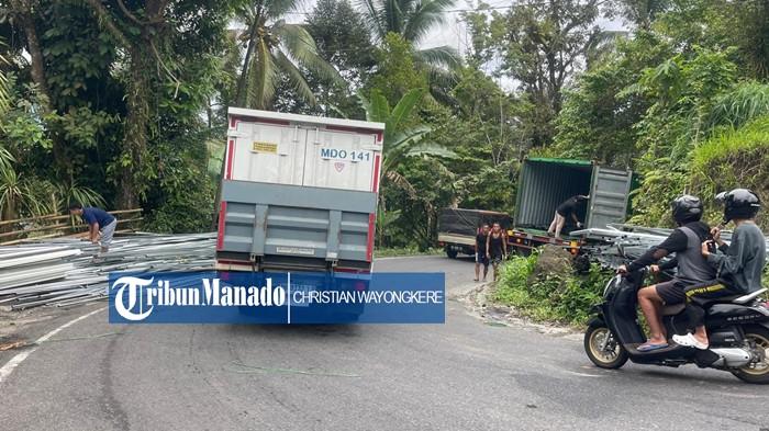 Tanjung Pisok. Jalan menanjak dan menikung di Tanggari, Minahasa Utara, Sulut