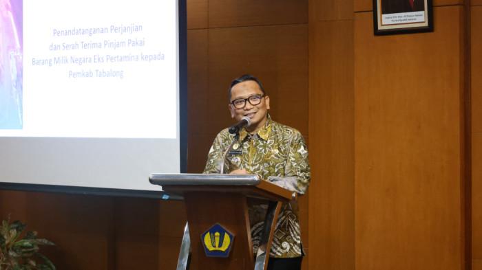 Bupati Tabalong, HM Noor Rifani, berikan sambutan d acara penandatanganan perjanjian2