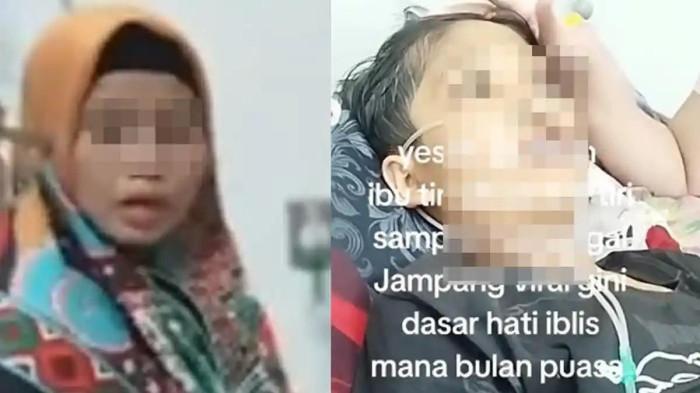 DIDUGA DISIKSA IBU TIRI - Ibu Tiri (KIRI) dan anak yang diduga menganiaya bocah NS (KANAN).  
