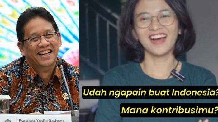 DAMPAK - (kiri) Menteri Keuangan (Menkeu) Purbaya dalam Konferensi Pers APBN KiTa di Jakarta, Selasa (14/10/2025).(kanan) Tangkap layar video Dwi Sasetyaningtyas saat membuat pernyataan tak mau anaknya jadi WNI