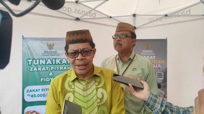 ZAKAT FITRAH -- Ketua BAZNAS Provinsi Gorontalo, Hamka Arbie, saat diwawancarai Kamis (26/2/2026). Hamka menyampaikan bahwa pihaknya telah menetapkan besaran zakat fitrah dan fidyah tahun 2026.