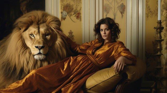 RAMALAN ZODIAK - Gambar hasil olahan ai menunjukkan ilustrasi zodiak Leo, diunggah Jumat (21/3/2025).