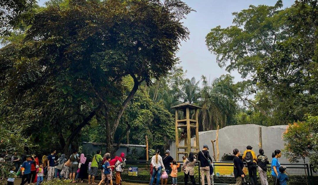 Taman Margasatwa Ragunan ramai dikunjungi wisatawan.