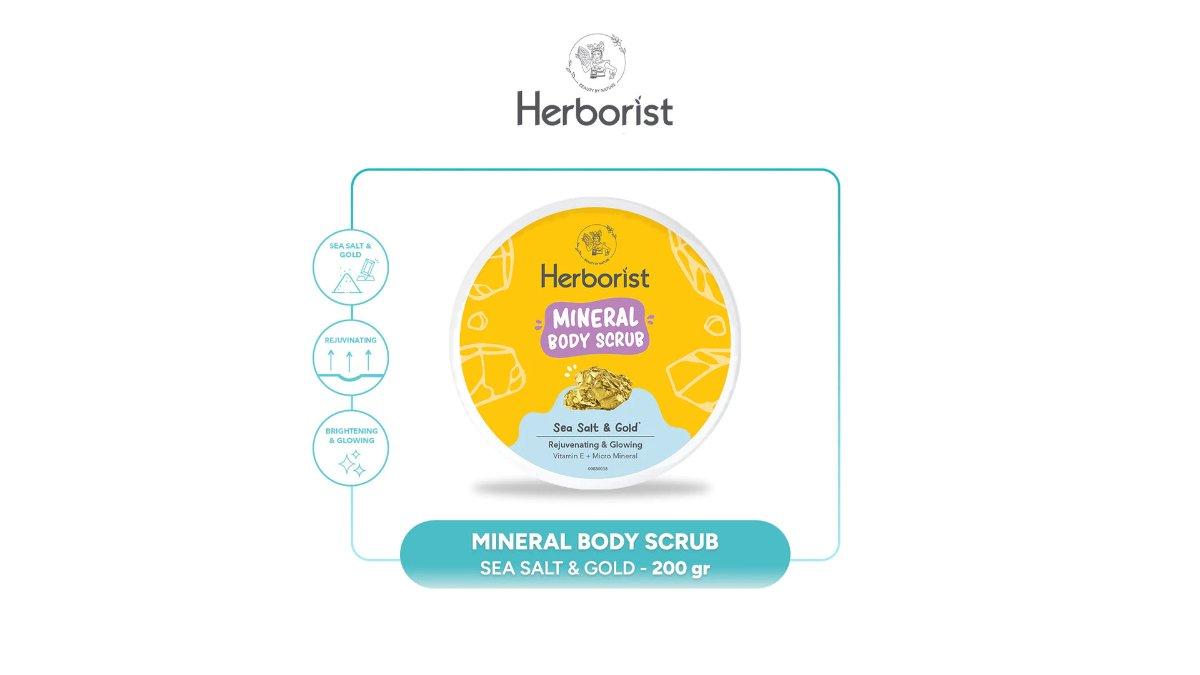 Ilustrasi varian Herborist Mineral Body Scrub Sea Salt dan Gold