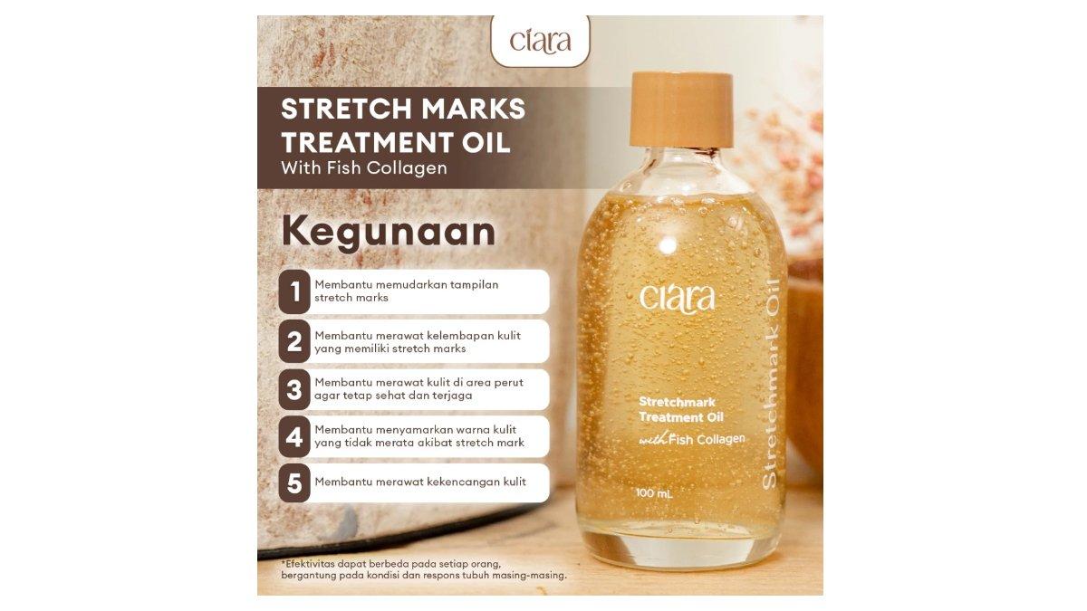 Ilustrasi kegunaan produk Ciara Stretchmarks Treatment Oil