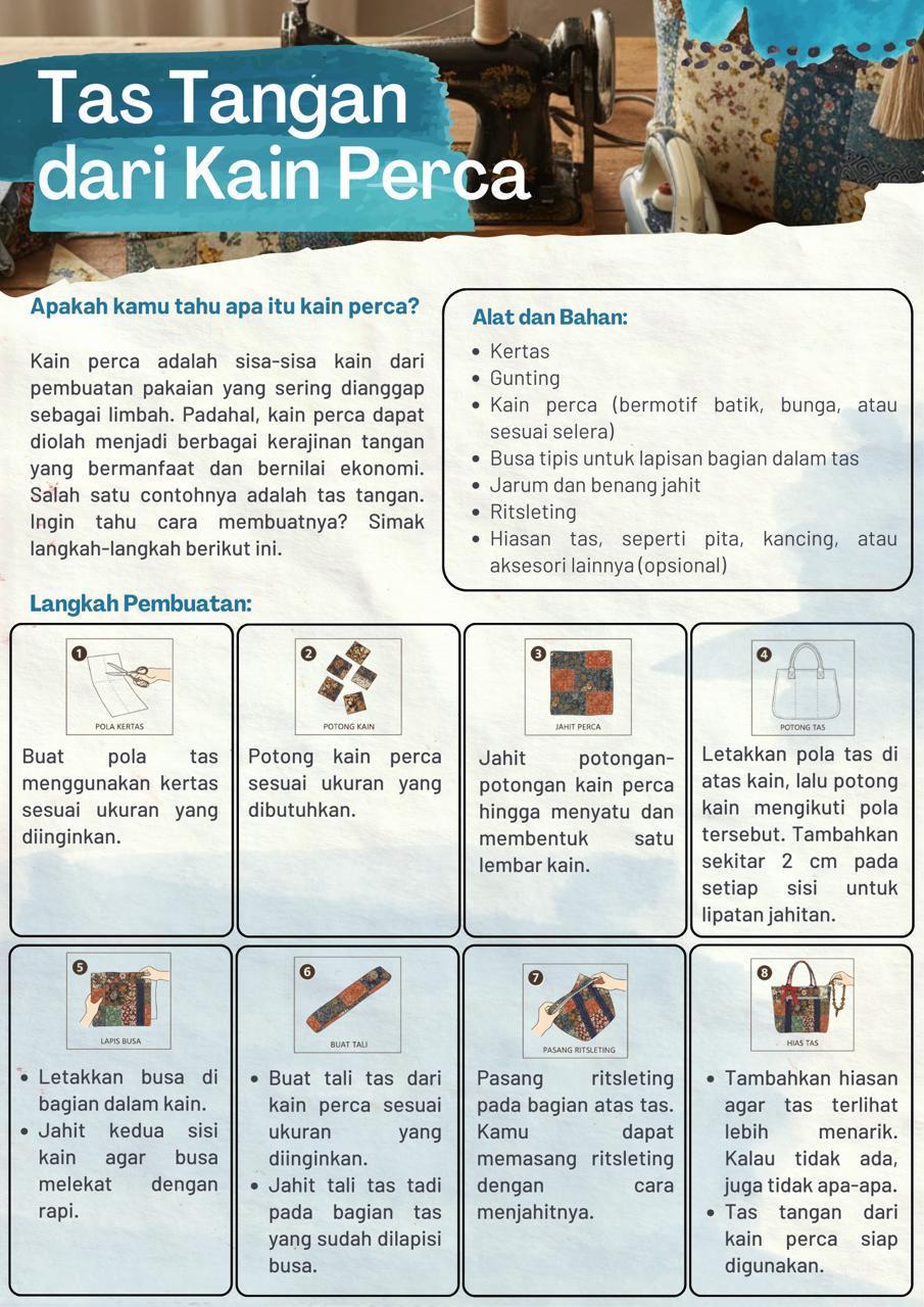 Bacaan Tas Tangan dari Kain Perca sebagai soal TKA Bahasa Indonesia SMP/MTs