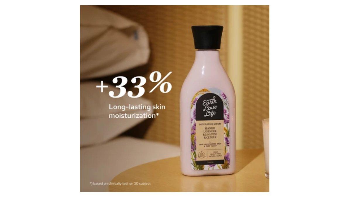 Ilustrasi Earth Love Life Spanish Lavender & Javanese Rice Milk Body Lotion 250 ml Body Serum