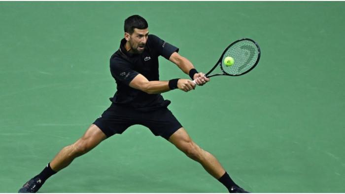 NOVAK DJOKOVIC - Petenis Serbia, Novak Djokovic, saat beraksi di ajang tenis US Open 2025.