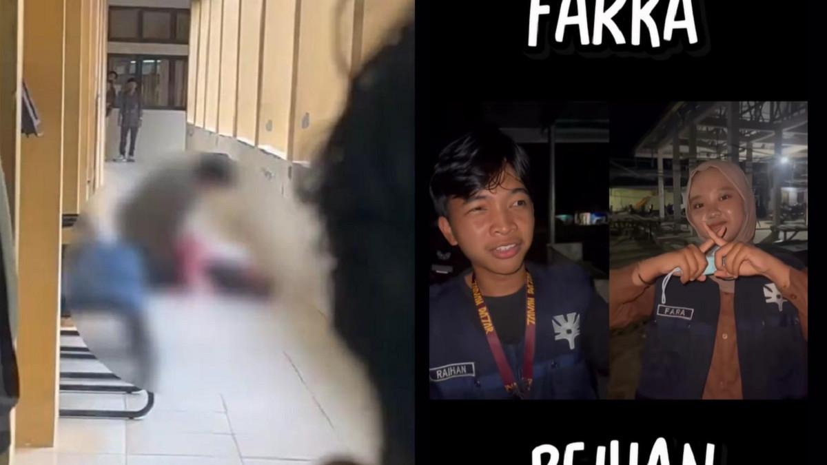 KASUS PEMBACOKAN - Kolase potret peristiwa pembacokan UIN Riau dan kebersamaan pelaku dengan korban sebelum kejadian