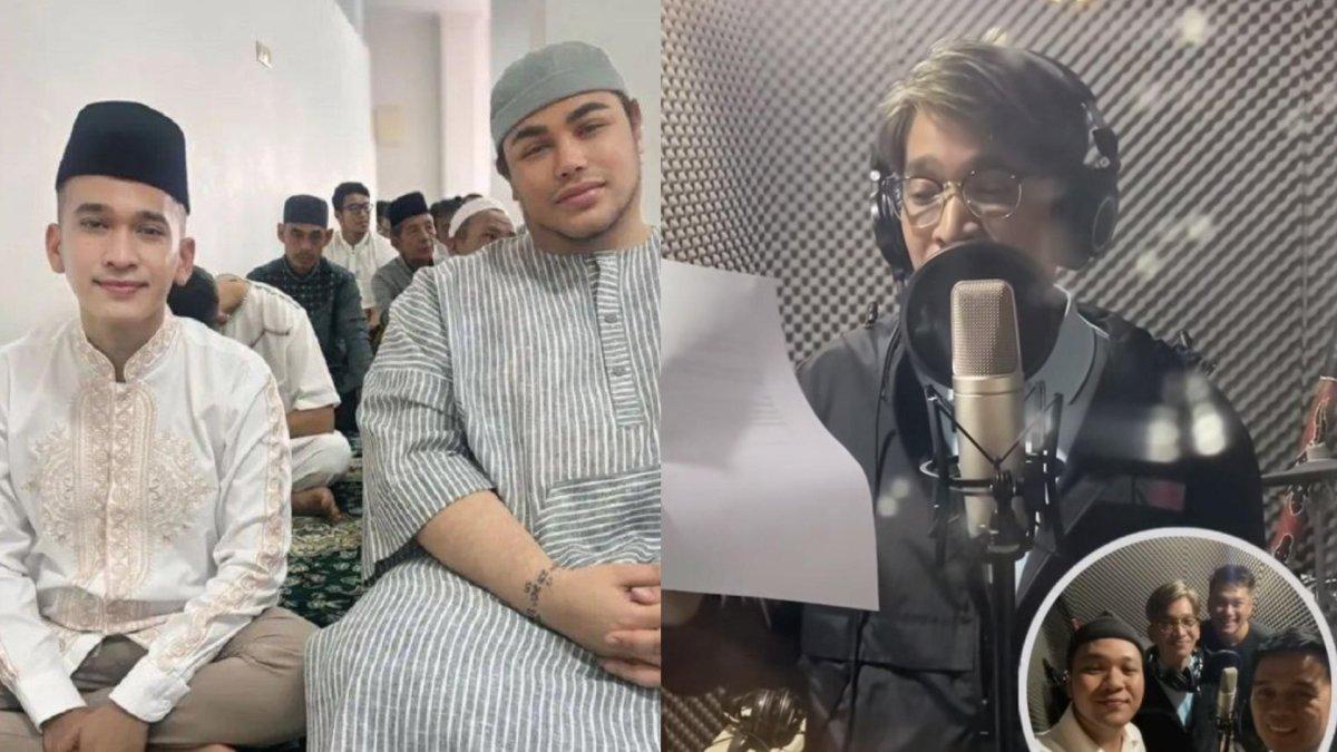 Terekam momen Ruben Onsu saat berada di studio rekaman, kabarnya akan segera rilis single religi.