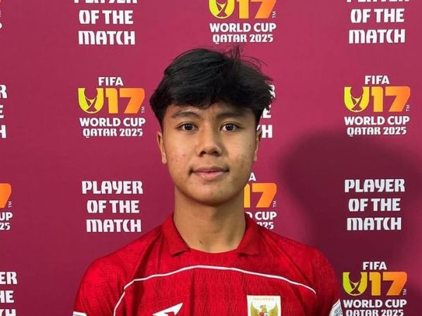 Gelandang timnas U-17 Indonesia, Nazriel Alvaro dinobatkan sebagai pemain terbaik saat pertandingan melawan Honduras, Senin (10/11/2025).