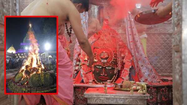 The first Holi was lit in the courtyard of Mahakaal, Gulal was applied to Baba in the evening aarti; Devotees cheered