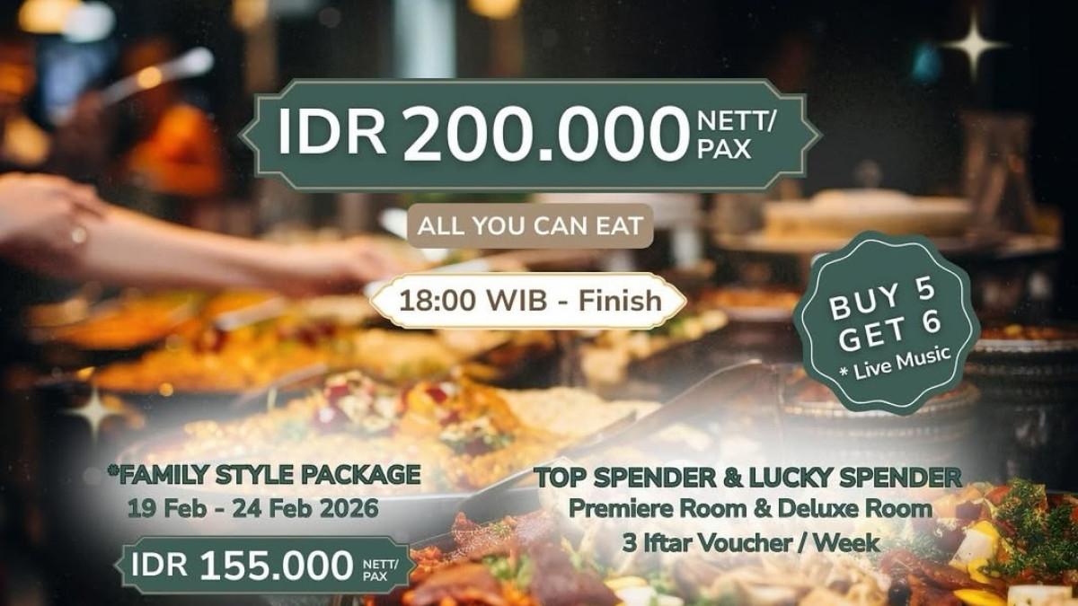 Hotel Santika Mega City Bekasi, satu hotel di Bekasi yang bisa jadi pilihan untuk buka puasa Ramadan 2026.