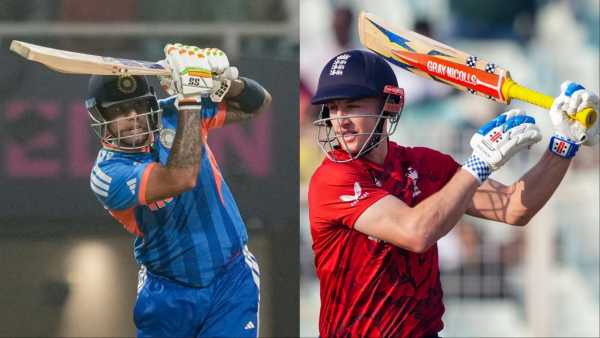What is the record of India and England in the semi-finals of T20 World Cup? This number of times the match took place in knock out