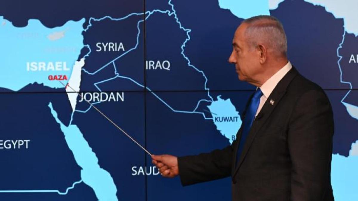NETANYAHU PRESENTASI - Foto diambil dari Facebook PM Israel pada Rabu (13/8/2025), memperlihatkan Perdana Menteri Benjamin Netanyahu pada Konferensi Pers untuk Media Asing pada 5 September 2024.