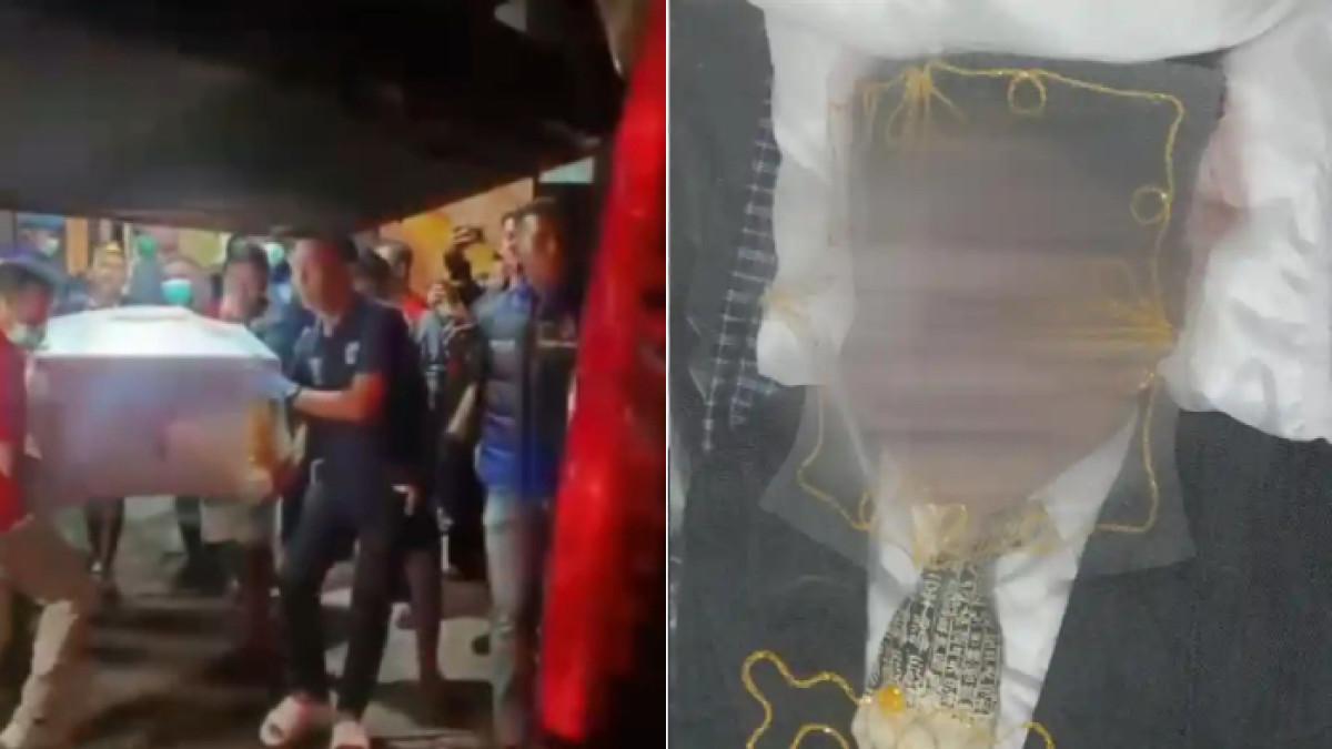 Jenazah Bertrand Eko Prasetyo (18) korban penembakan polisi di Makassar, Sulsel, Minggu (1/3/2026).