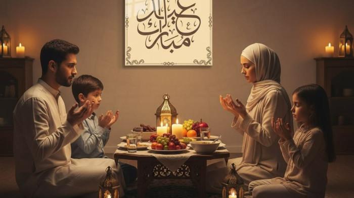 SAHUR- Ilustrasi sebuah keluarga saat melaksanakan sahur Ramadan dalam suasana yang hangat.