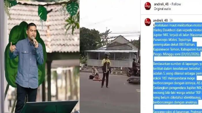 KECELAKAAN - Kabar duka menyelimuti dunia usaha. Pengusaha sukses pemilik merek Rokok HS, Muhammad Suryo, mengalami kecelakaan maut saat mengendarai motor gede (moge) Harley Davidson di Jalan Wates-Purworejo, Palihan, Temon, Kulon Progo, pada Minggu (1/3/2026) sore.