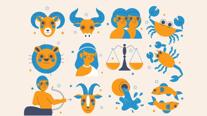 ILUSTRASI ZODIAK - Ilustrasi 12 lambang zodiak yang diunduh di Freepik, Kamis (22/1/2026).