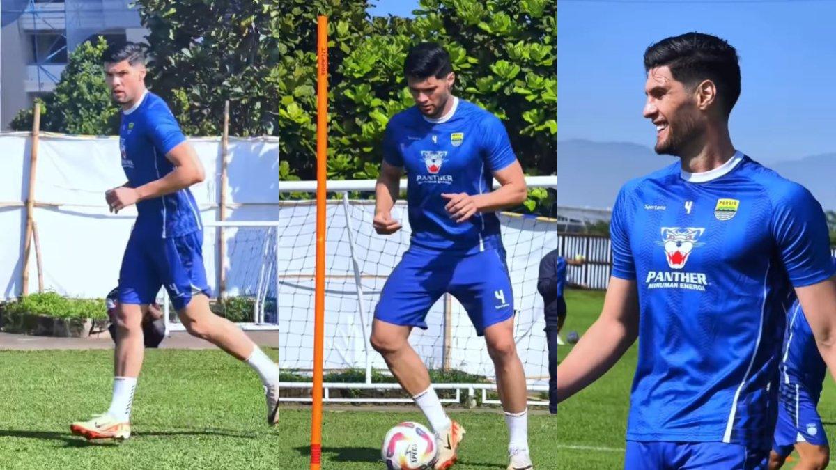 PEMAIN ANYAR PERSIB BANDUNG - Potret sesi latihan perdana Julio Cesar di Persib Bandung dalam postingan akun Instagram @persib, Kamis, 10 Juli 2025.