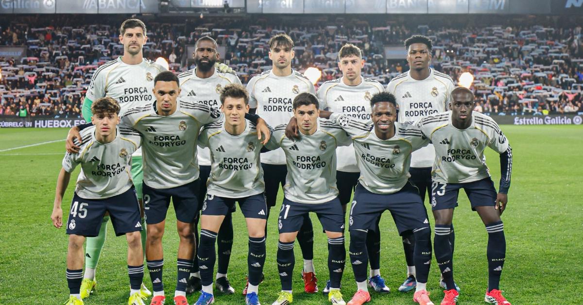 LINE-UP MADRID - Starting line-up Real Madrid saat lawan Celta Vigo di Liga Spanyol 2025/2026 pada Sabtu (7/3/2026) dini hari WIB.