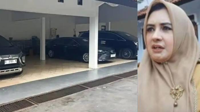 RUMAH MEWAH - (kiri) Mobil dinas milik Bupati Pekalongan Fadia Arafiq yang berada di parkiran disegel oleh KPK, Selasa (3/3/2026). Rumah mewahnya jadi sorotan karena mirip showroom mobil.