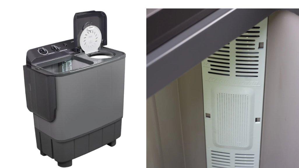 Sanken Mesin Cuci 2 Dua Tabung TW-882GY Twin Tub 9 Kg Silver